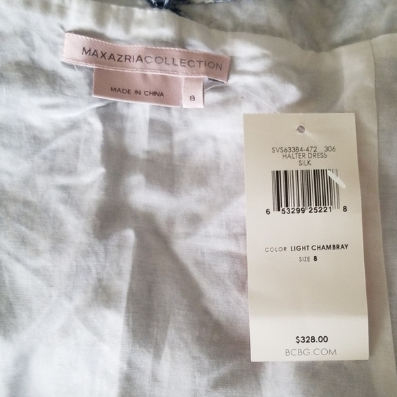 Maxazria Collection Cotton/Silk Sexy Beach Vacation Chic light chambray dress - Picture 2 of 8